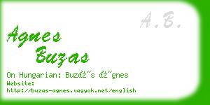 agnes buzas business card